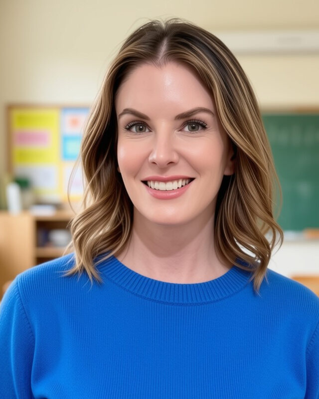 Lindsey Wander in a classroom